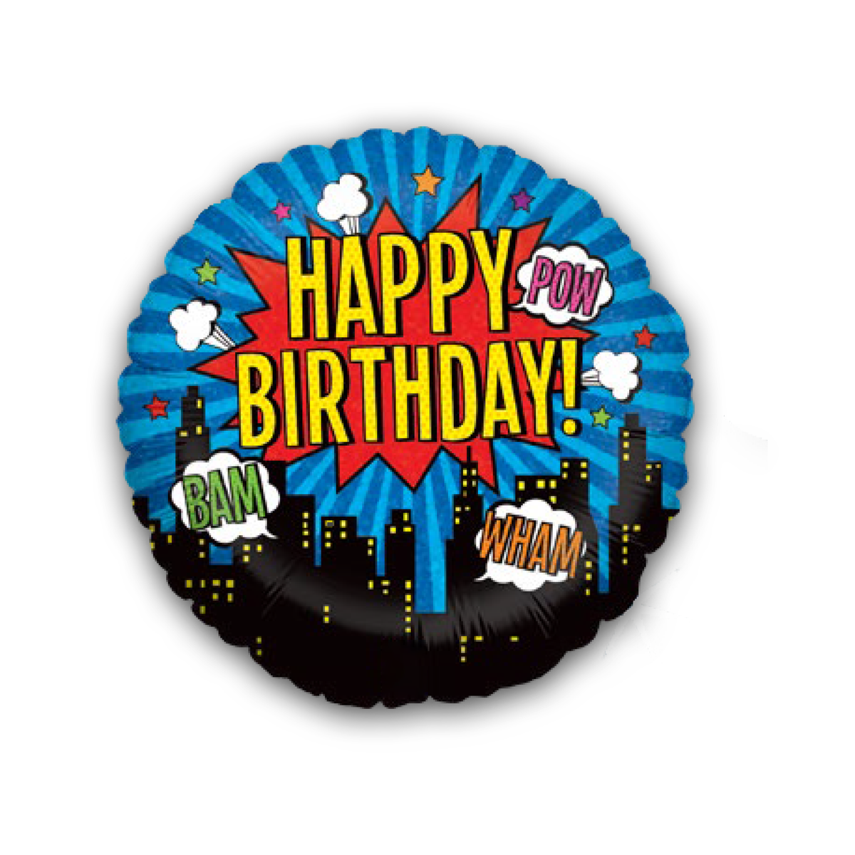 Superhero Birthday Round Balloon (Helium) - 18 Inches