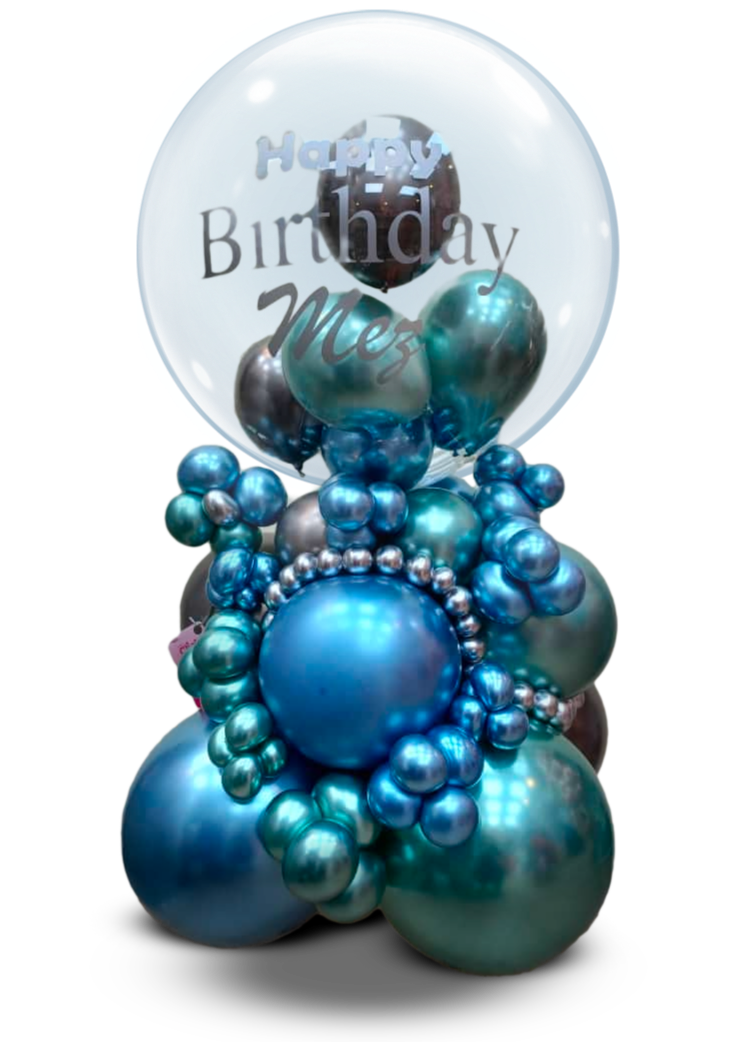 Sweet Blue Bobo Birthday Arrangement – Balloons Co