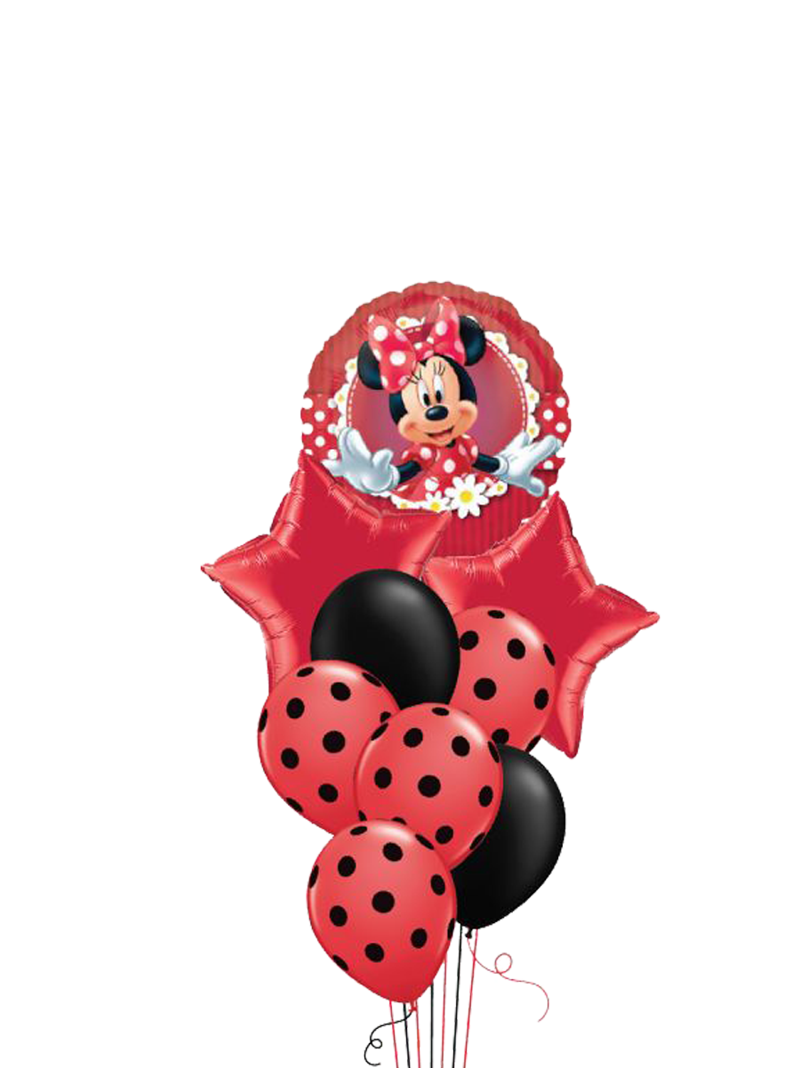 Red Minnie Mouse Balloons Bouquet 