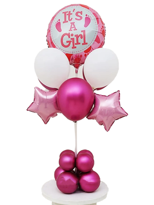 Ballons pour Baby Shower Fille - It's a Girl - Pack de 5 Ballons